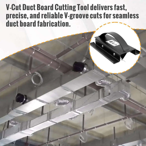 1 Inch V Groove Duct Board Cutter for HVAC Pros, Heavy Duty Steel Sled Frame Ductwork Tool for Fast Straight Cuts and Folded Joints image.