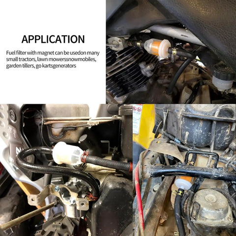 High Flow Inline Fuel Filter For Lawn Mowers And Small Engines With Wide Compatibility For 5/16 And 1/4 Inch Fuel Lines Fits Kohler John Deere Kawasaki Engines Gas System Replacement 12 Pack No Fuss installed in various engines