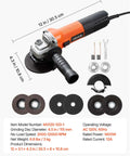 Badass Hustle Ready 4.5 Inch Angle Grinder 1400W high amp electric motor with accessories for rust stripping and sanding.