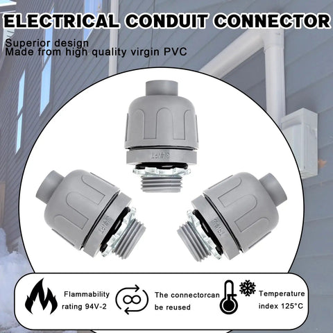 3/4 Inch Liquid Tight PVC Conduit Connector Pack Of 36 Straight 180 Degree UL Listed Nonmetallic Electrical Fittings