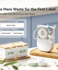 Compact Thermal Label Printer 300DPI High Resolution Portable Label Maker With Adhesive Tape Rolls for labeling spices in kitchen.