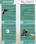 Vinyl Siding Mounting Block With Built In Electrical Box For One Half Inch Lap Siding White 8141 Vertical Siding Mounting Kit installed on vinyl siding