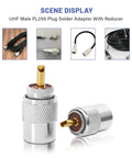 PL259 Coax Connector UHF Male Solder Plug With Reducer For RG8 RG59 RG8x LMR400 RG213 Coax Cable Ham Radio Antenna Builds 50 Ohm