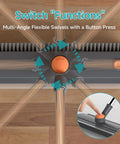 Top view of the 3 In 1 Floor Scrub Brush With Long Adjustable Handle Heavy Duty Stiff Bristles And 90 Degree Design Squeegee and Tweezer