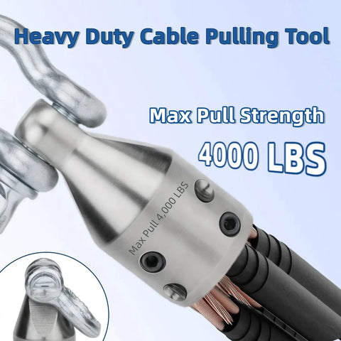 Heavy Duty Penguin Wire Pulling Grip For Electrical Cable Installation, stainless steel with 4000 lbs max pull strength.
