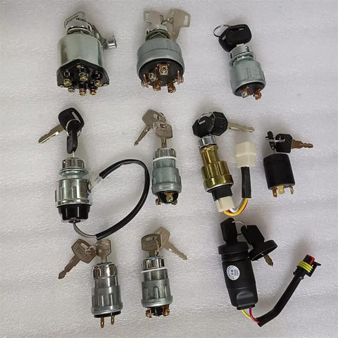 JWDAWN 2Pk JK404C Ignition Switch Key For Electric Forklift Trailer Caravan Pallet Truck Stacker showing multiple keys and switches.