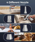 Ultra Powerful 280000 RPM Electric Air Duster With Four Gear Adjustable Power LCD Screen And LED Light, four nozzles usage.