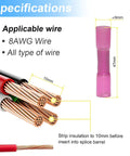10 Pieces 8 AWG Heat Shrink Butt Connectors Kit Waterproof Insulated Marine Automotive Crimp Terminals For Marine Electrical Splices With Tinned Copper Conductors Durable Quick Connectors with specifications diagram