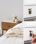 Hidden Turtle Knobs Four Pack With Screws Nautical Beach Theme Drawer Pulls Bronze Finish installed on furniture
