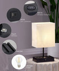Wireless Charging Bedside Lamps Set Of 2 With USB A And C Ports Phone Stands 3 Way Dimmable Touch Control Nightstand Lamps For Bedroom Bulbs Included Now with features highlighted