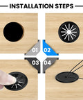 Installation steps for petal shaped cable grommets for one and one half inch wire holes pack of five nylon 94V2