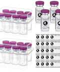 20 Pack 3Ml Sealed Sterile Empty Vials With Self Healing Injection Port Glass Penicillin Bottle And 20 Purple Label Stickers