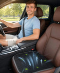 Man sitting in a car with Summer Cooling Ventilated Mesh Seat Cushion Pad For Cars And Trucks Breathable Seat Cover on passenger seat