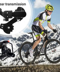 Rear Derailleur For Mountain Bike With Direct Hanger Mount, 6 7 Speed Compatible shown with cyclist on mountain terrain