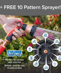 Ballistic 50 Ft Expandable Garden Hose No Kink Flexible Water Hose Expands Up To 3X For Quick Reach 3/4 Inch Inner Diameter Lightweight Compact Self Draining Storage Durable Anti Burst Sleeve As Seen On TV with thumb-control sprayer