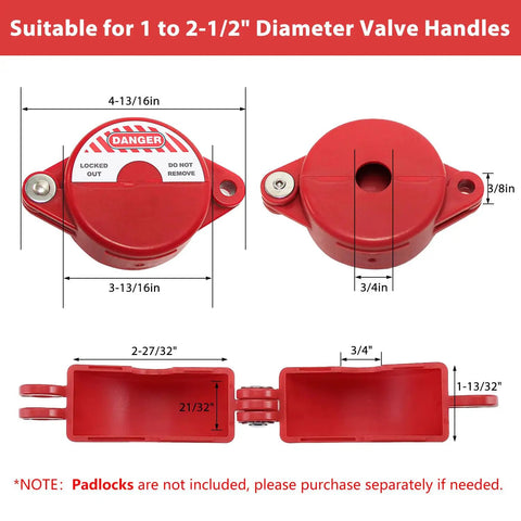 2 Pack Gate Valve Lockout For 1 To 2.5 Inch Handles Outdoor Faucet Lock Hose Bib Lock For Water Spigot Prevent Accidental Turn On
