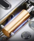 Close-up of soft close cabinet hinges stainless steel for kitchen and bathroom cabinets overlay style quiet smooth closing