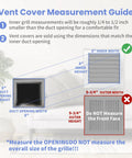 Durable 8 By 8 Inch Duct Opening Air Vent Cover Measurement Guide for Wall Or Ceiling with Dimensions