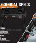 Propane Double Burner Camp Stove With High Heat Output Adjustable PSI Regulator 4ft Hose Removable Legs Technical Specs
