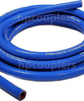 Coiled Blue Silicone Heater Hose 1.25 Inch Inner Diameter Reinforced Flexible High Temperature Range -65F To 350F Tough Automotive Heater Hose Sold Per Foot For Custom Lengths And Easy Routing