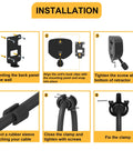 Installation steps for Retractable EV Charger Cable Organizer With Wall Mount Up To Eleven Feet One Touch Rewind Heavy Duty Nylon Housing