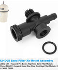 Black plastic sand filter air-relief valve assembly with O-ring for pool/spa sand filters