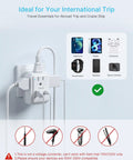 Two Pack European Travel Plug Adapter 7 In 1 Foldable Type C Power Converter No Sweat Build For Continental Europe Trips Grab And Go Essentials Universal Charging Hub Ready in use with devices.