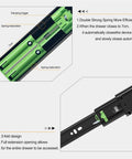 14 Inch Soft Close Drawer Slides Set 6 Pairs Ball Bearing Full Extension Side Mount Heavy Duty 100 LB Capacity Black Cabinet Drawer Slides With Quiet Close Action close-up of black and green soft-close drawer slide mechanism