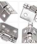 Collage of Stainless Steel Self Closing Door Hinges With Built In Strong Spring Heavy Duty Rust Proof Spring Loaded For Left Or Right Hand Doors And Cabinets 10 Pack