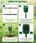 How to install Ultrasonic Animal Repeller With Motion Sensor And LED Light 2 Pack Waterproof Outdoor Yard Deterrent For Deer Raccoon Squirrel Cats And Dogs Keeps Pests Out Easy Mount Dark Green