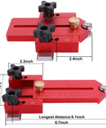 Thin Rip Jig For Table Saw With Push Block Featherboards And Push Sticks Pro Grade Safety Kit for precise cuts, red jig with measurements