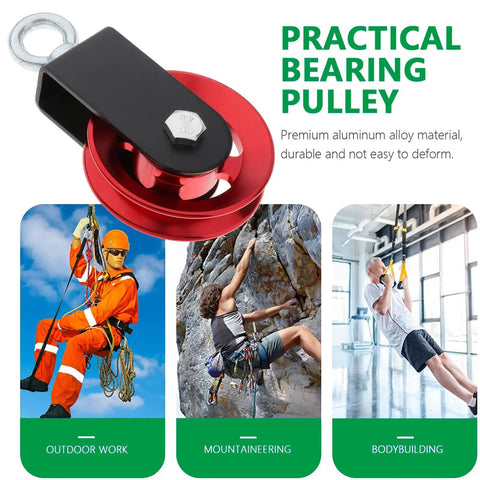 Heavy Duty Lightweight Aluminum Cable Pulleys With Hanging Strap Kit Red 2 Pack For Home Gyms Lat Pulley System