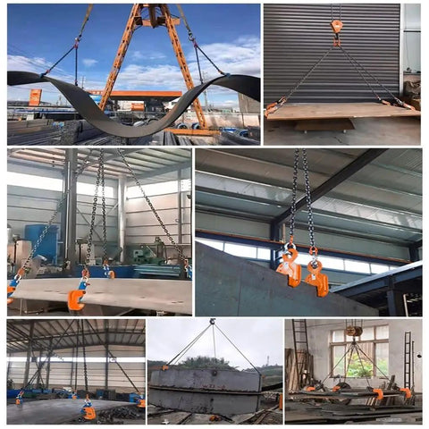 Built Tough Heavy Duty Lifting Clamp With Removable Chains For Horizontal Lifting And Panel Handling Up To 40mm Jaw Capacity Alloy Steel