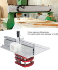 Dead Nuts Accurate Router Lifting Table Base for Woodworking Slotting Trimming and Chamfering Smooth Aluminum Lift Platform close-up view.