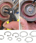 C Clip Assortment Kit Stainless Steel 200 Pcs M10 To M20 Internal And External Snap Rings 304 Stainless 10 Sizes For Auto Machinery And DIY Projects Great For Mechanics, circlip pliers on snap ring