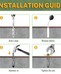 Installation guide for 304 Stainless Steel Concrete Anchor Bolts Three Eighths Inch By Three Inch Wedge Anchors, 20 Pack.