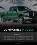 Green Dodge Ram truck compatible with Serpentine Belt Tensioner Kit For Dodge Ram 1500 2500 3500 5.7L V8 2003 2008