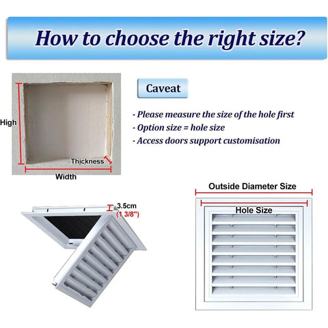 Guidance on choosing size for Heavy Duty Aluminum Louvered Vent For Cabinets Rock Solid Heat Dissipation Access Panel.
