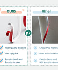 Comparison of high-quality silicone cord hider raceway and cheap PVC alternative for cable management.