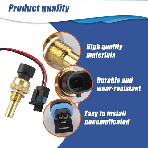 Solid Plug Engine Coolant Temperature Sensor With Pigtail Connector For Chevy Tahoe Silverado GMC Sierra Yukon Buick LaCrosse close-up on quality details