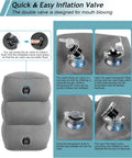 Inflatable Foot Rest Pillow For Travel And Home featuring dual valve for fast inflation and three-layer adjustable design.