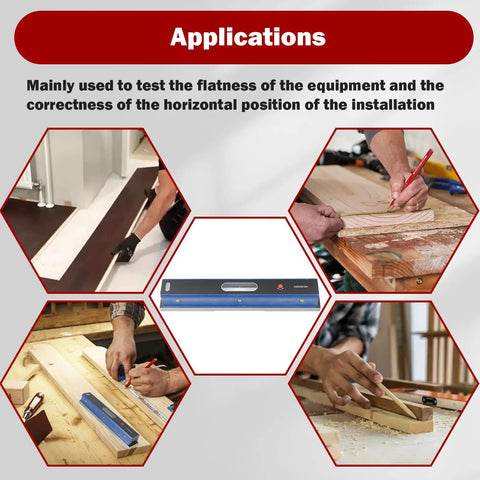Applications of 12 Inch Precision Level With Box For Machinists And Toolmakers, 0.0002 Inch Per 10 Inch Accuracy, Carbon Steel Construction