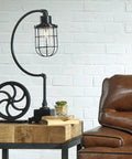 Industrial metal desk lamp with glass shade black antique finish vintage style office light with easy on off switch on side table