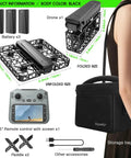 Ultra Foldable Drone With Optical Flow Positioning And 720P HD Camera shown with accessories and carry bag