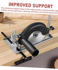 All In One Universal Angle Grinder Stand Heavy Duty Bracket With Comfortable Handle featuring mountable design on a workbench