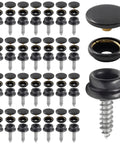 Stainless Steel Boat Snap Kit With 30 Sockets, 30 Covers And 30 Snap Buttons, Five Eighth Inch Screws And Three Eighth Inch Socket For Canvas Covers And Marine Furniture, Black Finish, Durable Marine Fastener Set