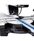 Precision cut measuring scale of Heavy Duty Pro Grade Sliding Compound Miter Saw With 12 Inch 80 Tooth Blade And 15 Amp Motor.