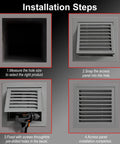 Top Tier Slick Aluminum Access Panel 16x16 Inch Sliding Shutter Style Inspection Door With Hidden Catch installation steps.