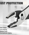 8 Inch Slip Joint Pliers With Large Soft Grip And Rust Prevention Finish for Heavy Duty Grip, 3 Zone Serrated Jaw Close-up