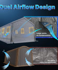 13x20 Ft Carport Tent With 2 Roll Up Doors And Vents, showing dual airflow design for condensation prevention
